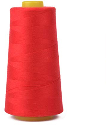 Easnea Bobina de hilo de coser de poliéster de 3000 yardas Cono de hilo de alta resistencia para máquina de coser Serger Overlock (rojo)