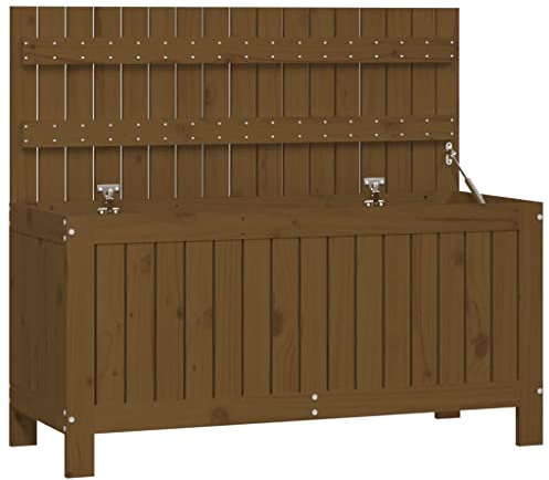 vidaXL Förvaringslåda honungsbrun 108x42,5x54 cm massiv furu