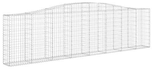 vidaXL Cesti Gabbioni ad Arco 3 pz 400x30x100/120 cm Ferro Zincato