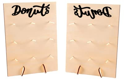 DODXIAOBEUL Donut-Wandständer aus Holz, wiederverwendbar, rustikal, Donut-Brett, Partyzubehör für Hochzeit, Geburtstag, Familienfeier, Festival, Tischdekoration, 2 Stück