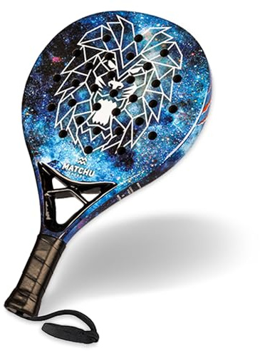 MATCHU - Racchetta Padel per Principianti - Incl. Borsa per il Trasporto - Telaio in Carbonio 100% - Strato in Fibra di Vetro - Morbida Schiuma EVA - Tecnologia di Presa 3D (Bambini)
