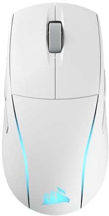 CORSAIR M75 Wireless RGB Ultra Lightweight Beidhändig FPS Gaming Maus - 2.4GHz Wireless, Bluetooth, USB - Hohe Akkulaufzeit - 26.000 DPI - Austauschbare Seitentasten - iCUE kompatibel - PC - Weiß