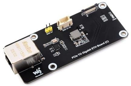 PCIe TO Gigabit RJ45 Ethernet-adapterkort (C) för Raspberry Pi 5, stöder Raspberry Pi OS, 10/100/1000Mbps nätverksstandard, PICe x1 GEN2-läge