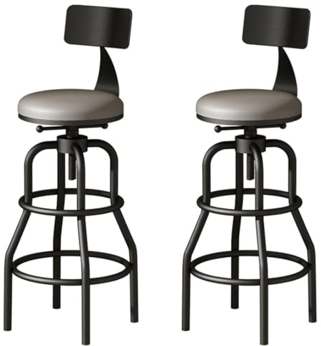 Barstuhl Tresenhocker Barhocker, Thekenhöhe, Samtstühle, Verstellbarer Drehbarer Barstuhl Mit Fußstütze Für Frühstücksbar-Esszimmerstühle Bistrohocker Designer Hocker ( Color : Gray , Size : 2 pieces