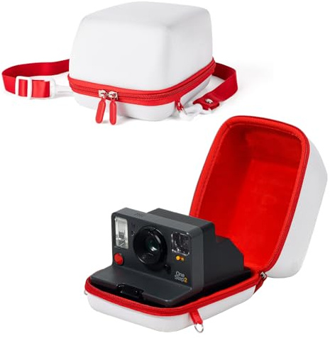 MUZIRI KINOKOO Étui pour Polaroid Originals Now/Now + Plus/One Step 2/One Step + Plus Instant Camera – Étui de Transport Rigide en EVA pour Polaroid Now Plus avec bandoulière - Blanc