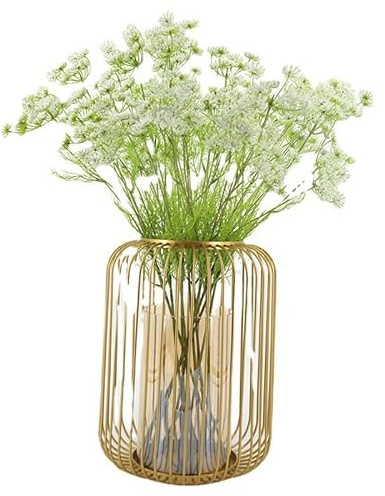 Namzi Künstliche Schafgarbe Wildblumensträucher aus Vinyl, für Innen- und Außendekoration (81 cm, weiß)
