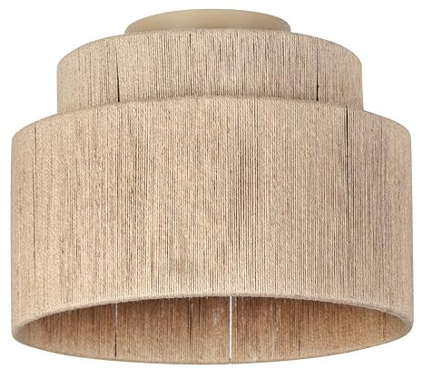 Trio Leuchten Plafonnier SMILLA 666800136, métal beige, abat-jour jute naturel, excl. 1x E27