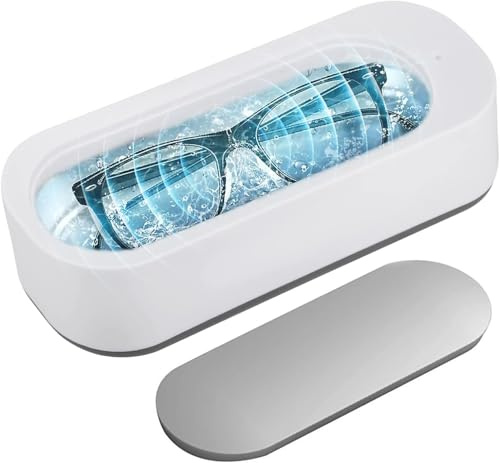 Ultrasonic Jewelry Cleaner, Jewelry Cleaner Machine 12oz 46KHz, Professional Sonic Cleaner with One-Touch Operation, Ultrasonic Cleaner for Rings, Glasses, Jewelry, Dentures