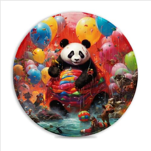 Tapis de Souris Animal Party (11 8 Pouces) Tapis de Souris Rond de Jeu Tapis de Souris en Tissu SU Tapis de Souris Ergonomique Compatible avec Les Souris Laser et optiques