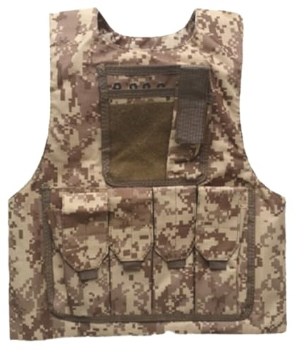 QIYUANT Children's Outdoor Tactical Vest Airsoft Military Kids Camouflage Multi-Functional Vest Combat Hunting Hiking Adventure Outdoor Camping for Mens Womens Boys Girls (Desert Digital, S)