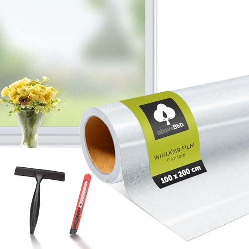 aboveBED Vinilos para Cristales Opaco 100x200cm, Vinilo Adhesivo Cristal, Vinilo Ventana Privacidad, Anti-UV Autoadhesivo Estático, para Dormitorio Baño Cocina Oficina Hogar