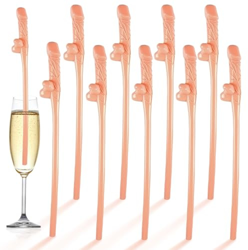 24Pcs Hen Party Straws, Naughty Straw Drinking,Yellow Reusable Straws for Parties, Cocktail Straws Drinking Straw for Hen Night Birthday Wedding Accessories Hen Do Bachelorette Party Decorations