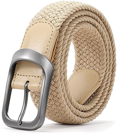 JasGood Elastischer Gürtel Herren,Unisex Stoffgürtel Geflochtener Stretchgürtel Dehnbarer Gürtel Flechtgürtel Ohne Löcher 3.3cm Breite für Lässige Hose