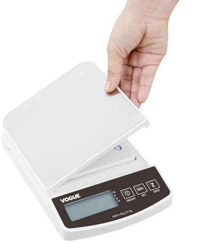 Vogue Digital Electric Scale Rectangular, White, 5kg - Food Scale for Baking, Cooking, Keto and Meal Prep HZ321 | Ideal for baking, cooking, keto and meal prep portions with easy-to-read measurements to track ingredients accurately.
