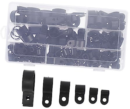 KONTONTY 200stücke R-typ-kabelklemme Nylon-kabelklemmen Kabelmanagementklemmen Kabel-organizer-clips Kabelbefestigungsklemmen Für Kabelorganisation
