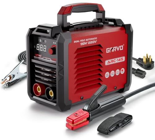 GARVO 110V/220V Dual Voltage Portable Welding Machine,145Amp ARC Welder Mini Stick welder Digital Display LCD,Hot Start,Arc Force and Anti-Stick ARC-145(ARC-145)