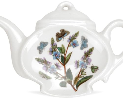 Portmeirion BG07190 Botanic Garden Teabag Tidy/Spoon Rest Single, Ceramic, White,5.5 Inches