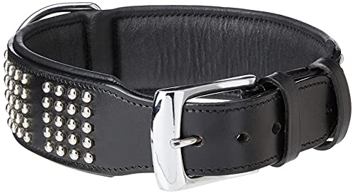 Nobby Leder Halsband VINTO, schwarz 60 cm (53-58 cm), 50 mm, 1 Stück