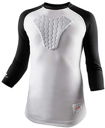 McDavid Youth HEX Sternum Raglan 3/4 Sleeve Shirt (Small, Black)