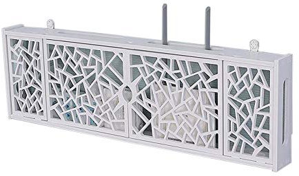 Xyanzi-Estanterias para DVDs Soporte De Pared Multifuncional Caja De Oclusión Enrutador Receptor De TV Decodificador Caja De Almacenamiento De Alambre Patrón Hueco Irregular Estante de Almacenamiento