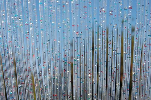 La Tenda Türvorhang XL Vinci 1 Fliegenvorhang Streifenvorhang Insektenvorhang Multicolour Glitter, Maße:120 x 230 cm