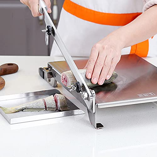 XYEJL Cortafiambre Manual,máquina Cortadora De Carne De Acero Inoxidable Espesor De Corte Ajustable,Utilizada para Carne Y Verduras De Cocina