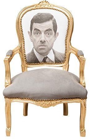 Biscottini INTERNATIONAL ART TRADING barocca 103x65x65 cm/Sedie Luigi XVI Imbottita/Sedia Salotto Francese con Mr. Bean/Poltrone Stile Particolare, Grande, Oro