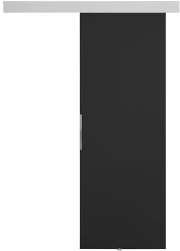 KIER FURNITURE Schiebetür Komplettset MALIBU - Tür mit Laufschiene - Schiebetürsystem - Raumspartür - Innentüren - Sliding Door Set - Graphit B66xH205xT1,6cm | Schiebetür mit stabilem System, ideal für platzsparende Aufbewahrung im Schlafzimmer, Ankleidezimmer oder Wohnzimmer