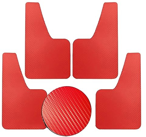 Paraspruzzi Auto Per Ford Per Transit Per Connect Per Custom Per Tourneo Per MK5 Per MK6 Per MK7 Per MK8 Per Sport Per E-150 Per E250 Paraspruzzi Fibra Carbonio (Colore : 4Pcs Red)