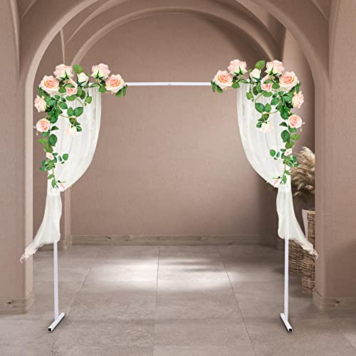 2Mx2M Square Hochzeitsbogen Metall Ständer Ballon Bogen Stander Arch Hochzeit Bögen für Zeremonie Kreis Ballonbogen Rosenboge für Garden Outdoor Indoor weiß