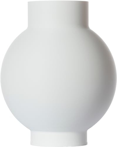 3D Vase Dekovase Almina 20cm Bodenvase Blumenvase Deko Vase Pampasgras Trockenblumen (Weiß)