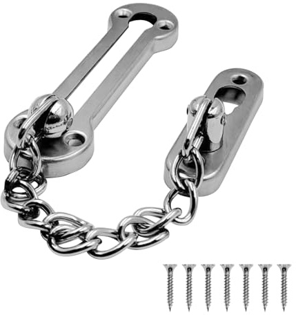 Miayaya Heavy Duty Door Chain Lock Stainless Steel Anti-Theft Door Lock Security Chain Thickened Latch Lock for Inside Door and Window