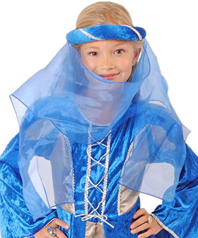 Mittelalter Haarband „Helena“ für Mädchen – Kopfschmuck – Accessoire für Prinzessin, Burgfräulein oder Mittelalter-Kostüm – ideal für Ritterfest & Mottoparty - Farbauswahl (Blau/Silber)