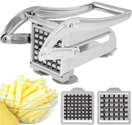 Master Cook Potato Chipper French Fries Slicer Chip Maker Cutter Chopper + 2 Blades & Cutting Settings Steel Home Chef Professional Healthy Food Homemade Chips Cooking UK Free P&P