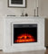 MachenFlame Electric Fireplace Suite 100cm/39Mantel and Surround,Realistic Flame Effect with Freestanding Electric Fire Stove Heater,White.
