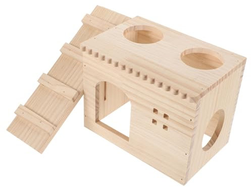 BESPORTBLE Kabine Versteck haustier schlafhaus Kaninchenversteck kleines Tierschlafhaus kleines Tiernesthaus nagerhaus kleintierhaus hideout haustier holznest Versteck für Waldhamster hölzern