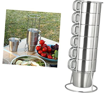 Cabilock 6pièces Tasse De Pique- Acier Inoxydable Tasses à Bière Pour Extérieur Chopes De Pique- Pour Café Et Boissons