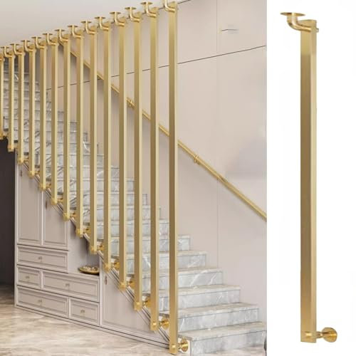 CVERTHAF Metall-Treppengeländer, Geländersäule, 1,52 m hoch, Büro- und Hoteldekor, goldene Spindeln, Absturzsicherung und Trennwände
