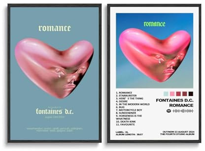 2 posters Fontaines D.C. Rock Band Music Album Vintage Retro Cover Poster pour Chambre Décoration Murale Esthétique Sur Toile Pour Chambre à Coucher 30 x 45 cm