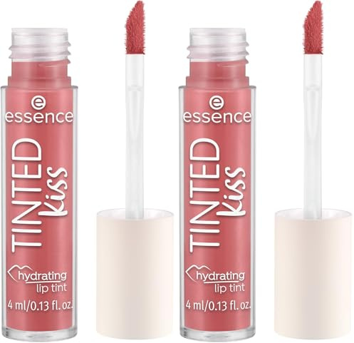 Essence Cosmetics Tinte labial hidratante TINTED kiss, hidratar/humectar, de larga duración, expresión del resultado, natural, color intenso, 4 ml (Paquete de 2)