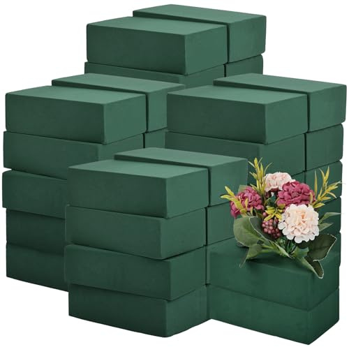 40 Pack Floral Foam Blocks 14x8x4.5cm Wet & Dry Florist Foam Bricks, Phenolic Plastic Green Blocks for Fresh and Artificial Flower Arrangements, Weddings, Funerals & DIY Floral Arts