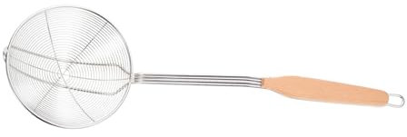 HOMOBABE Malla De Alambre Mango De Madera Espumadera De Cocina Práctica Espumadera De Acero Inoxidable Para Freír Para Cocinar Sopa