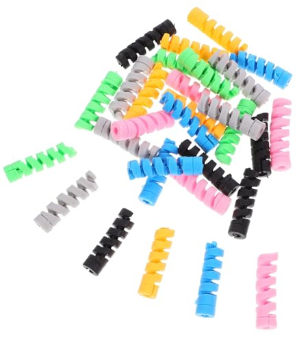LOLIPPYY 30 Pièces Protections de Câbles USB Silicone Souple Colorés Anticasse pour Téléphone Protecteur Flexible pour Fils de Charge Cache Lot