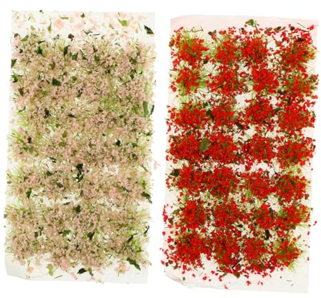 AUTSUPPL 2 boîtes Touffes Herbe Artificielle Décoratives pour Maquette Fleurs Simulées Réalistes Boîtes pour Décor Miniature de Paysage et Modélisme Ferroviaire