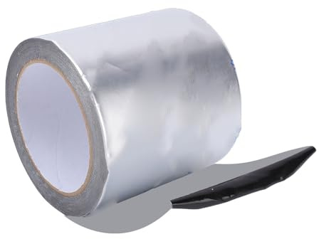 Akozon Marin Värmeskyddstejp 100 Mm X 10 M Högtemperatur Silikonlim Brandsäker Stänksäker Reflekterande Tejp för Motorrum Bränsleledningar Ventiler ABS CCS-certifierade