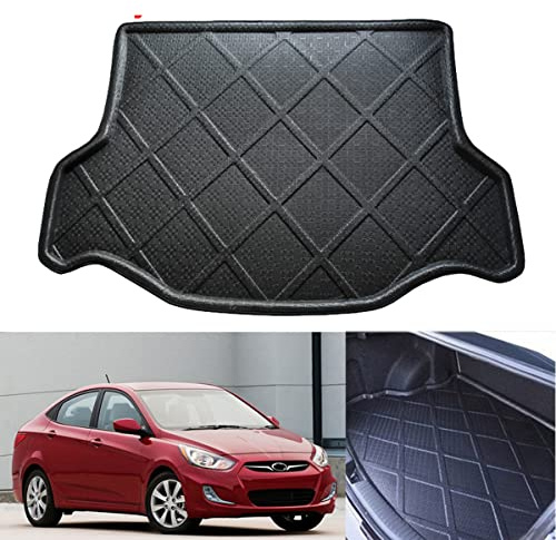 Car Mat Boot Pad Carpet Cargo Mat Trunk Liner Cargo Tray Floor Mat Compatible for Hyundai Accent Sedan 2013 2014 2015 2016 2017 2018 2019 2020 2021 2022 2023 2024 2025 2026
