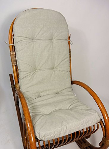 Rattani - Polster für Schaukelstuhl, Ersatzpolster Rattan Schaukelstuhl Gr. 125 x 50 x 7 cm, Fb. Uni Living Soft grau - Made in EU