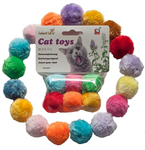 Fashion's Talk Cat Toys Furry Rattle Ball for Kitty 6 Pack