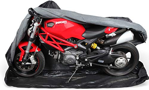 Premium Motorrad Abdeckung Cover für Sommer & Winter | Abdeckplane in 600D Oxford für Indoor & Outdoor | sehr stabil & reißfest | von M bis XXL | Extra Soft Vlies innen 2XL