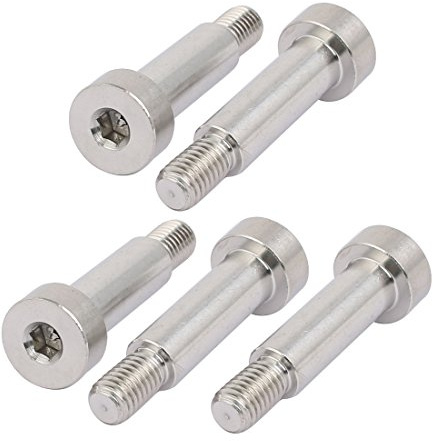 sourcing map 5Stk. 304 Edelstahl Sechskant Schulter Bolzen 10mm Schulterdurchm. 30mm Länge M8 de